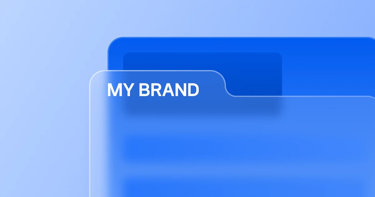 에디터 내 브랜드 튜토리얼 화면에서 저장된 로고, 컬러, 폰트 요소를 선택해 디자인 캔버스에 적용하는 과정을 보여주는 구성입니다.