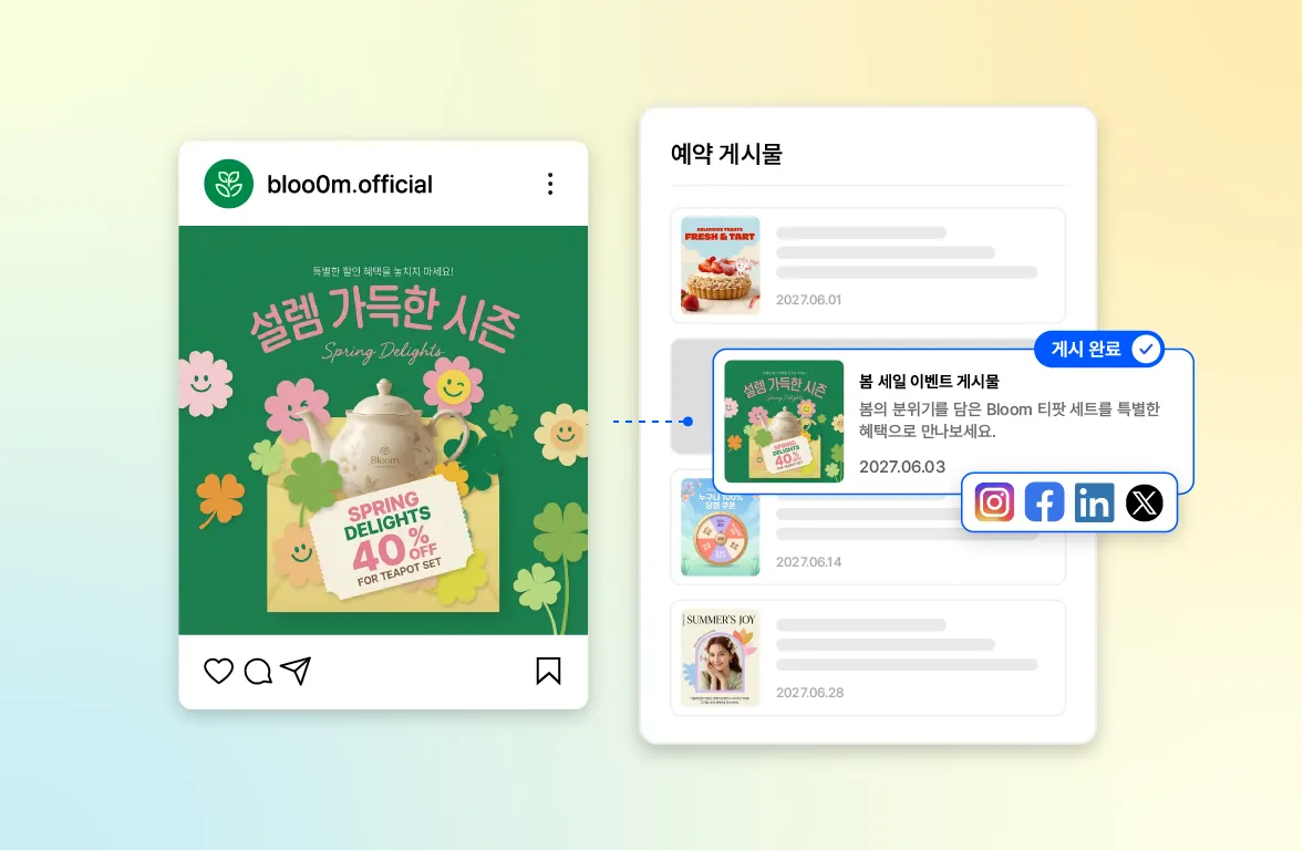 Auto-posting interface after connecting accounts