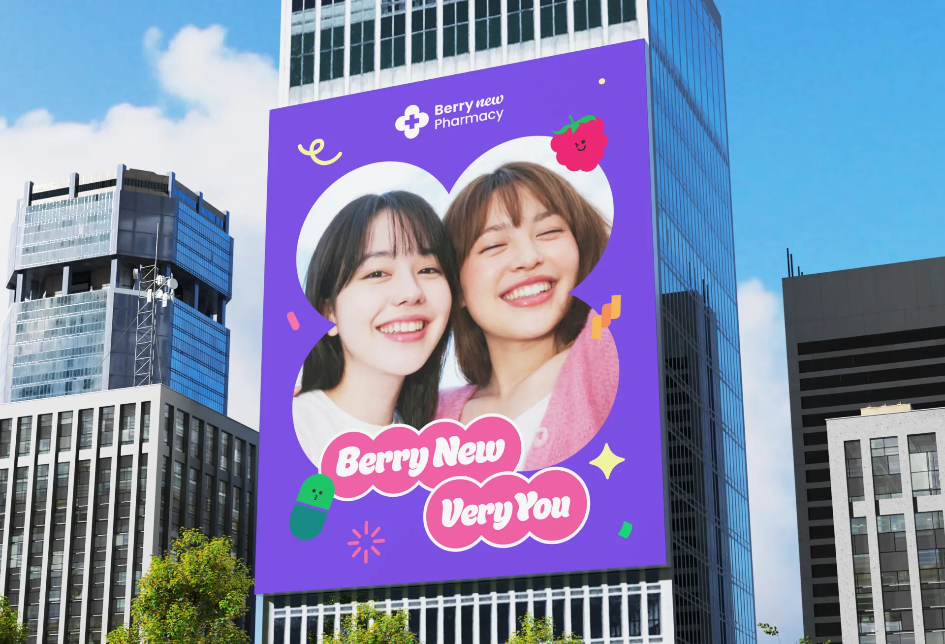 Berinew Pharmacy brand ad mockup